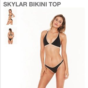 L*Space Skylar Bikini Top blk/tan *NEW WITH TAGS**